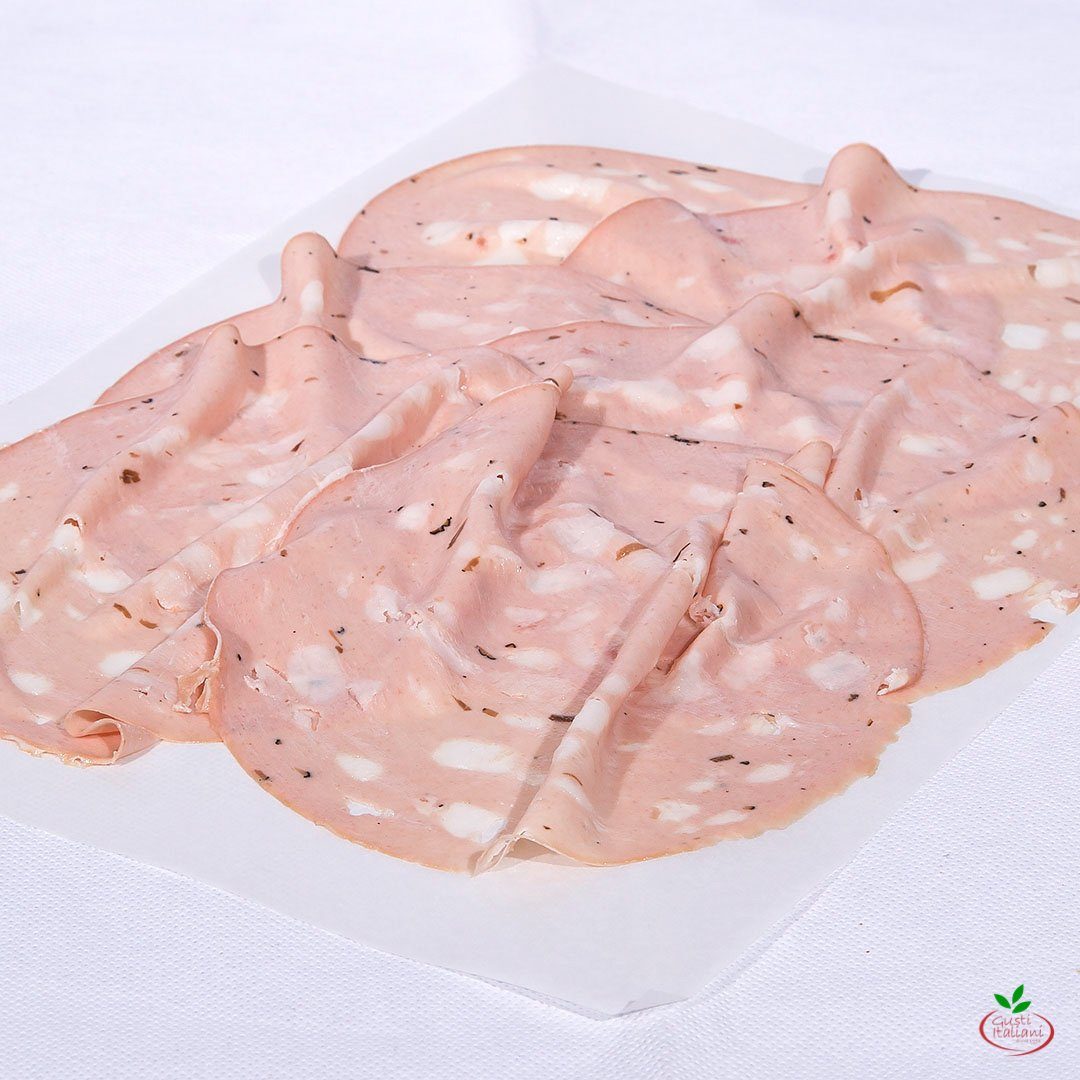 MORTADELLE TRUFFEE (prévoir 80g par personne soit 3/4 tranches fines)